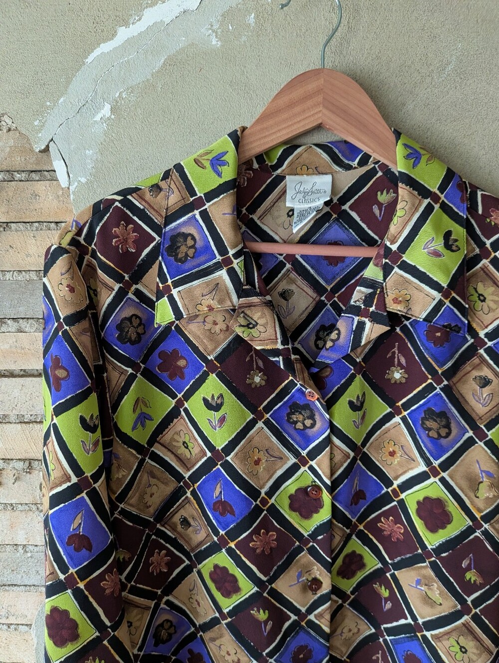 Y2K Floral Blouse, Made in USA